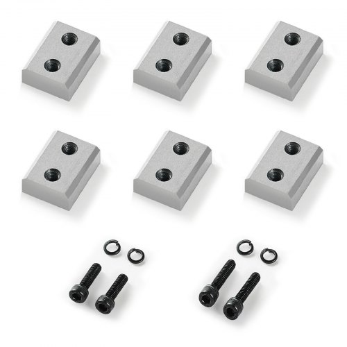 VEVOR Cuchillas Cortadoras de Varillas de Refuerzo, 16 mm Diámetro n.° 5, Doble Cara, Acero Cr12MoV de Alta Dureza, con Tornillos y Arandelas de Resorte, 22 x 17 x 8,5 mm, 6 uds, Color Plata