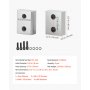 VEVOR Cuchillas Cortadoras de Varillas de Refuerzo, 32 mm, Diámetro n.° 10, Doble Cara, Acero Cr12MoV de Alta Dureza, Versátil, con Tornillos y Arandelas de Resorte. 40 x 30 x 15 mm, 6 uds, Plata