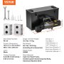 VEVOR Cortadora Varillas Refuerzo Hidráulica Eléctrica 2000 W 480 x 130 x 240 mm