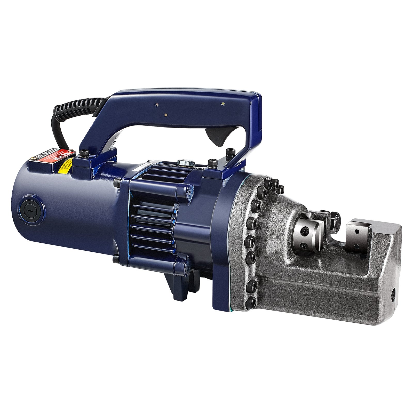 VEVOR Cortadora de Varillas de Refuerzo Hidráulica Eléctrica, 1350 W, hasta 4-22 mm en 3,5 Segundos, Acero Alta Potencia con Estuche de Herramientas y Lata de Aceite, Negro y Azul, 420 x 125 x 230 mm