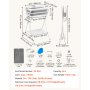 VEVOR Bañera Elevada para Perros Gatos Pequeños con Soporte, Bañera Plegable Portátil 2 en 1 para Mascotas de 1,8 a 8 kg, Estación de Baño con Estructura en X, Desagüe con Manguera, Uso en Mesa Suelo
