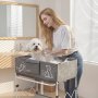 VEVOR Bañera Elevada para Perros Gatos con Soporte, Bañera Plegable Portátil para Mascotas Pequeñas y Medianas hasta 30 kg, Estación de Baño con Estructura en X, Desagüe, Estante y Barra para Toallas