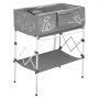 VEVOR Bañera Elevada para Perros Gatos con Soporte, Bañera Plegable Portátil para Mascotas Pequeñas y Medianas hasta 30 kg, Estación de Baño con Estructura en X, Desagüe, Estante y Barra para Toallas