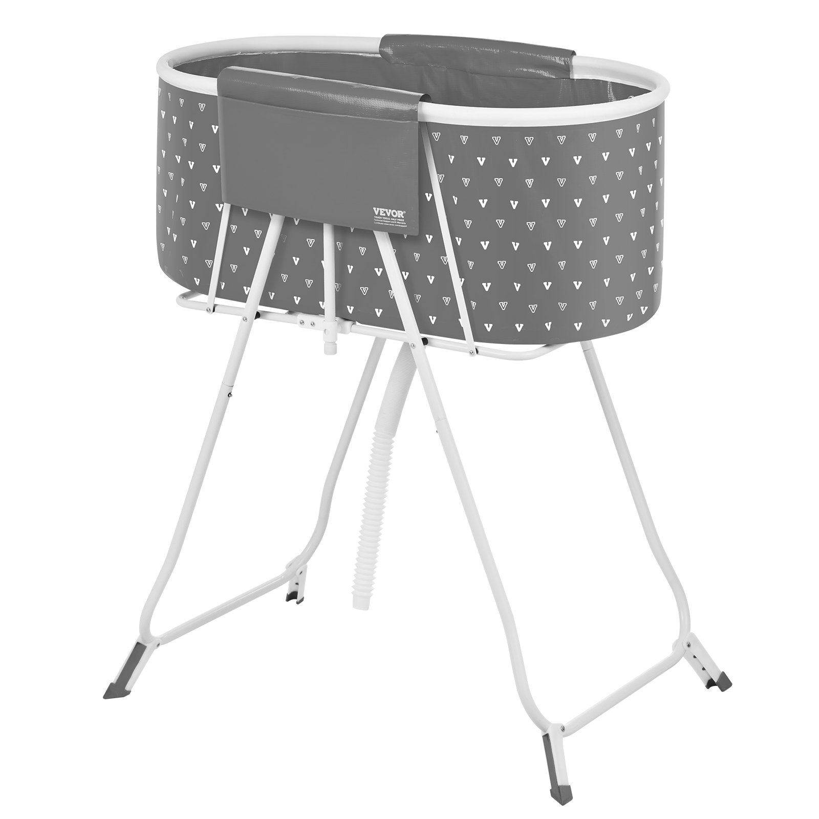 VEVOR Bañera Portátil para Perros, Elevada y Plegable, que Ahorra Espacio con Drenaje Eficiente, para Lavar y Asear Perros y Gatos Pequeños y Medianos Interiores y Exteriores, Gris, 850 x 470 x 980 mm