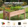 VEVOR Cama de jardín elevada con madera de abeto 120x58x76cm para Flores Vegetales