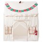VEVOR Kids Play Tent 2 in 1 Wood Frame Toddler Tent with Padded Mat Beige, for Girls Boys Birthday Play, Indoor & Outdoor Playhouse, Cozy Reading Corner, with Stars Lights, Pompoms, Breathable Window