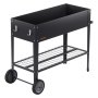 VEVOR Cama Elevada de Jardín 108 x 49,5 x 80 cm Jardinería Elevada de Metal Galvanizado para Cultivo de Flores Plantas Hierbas Huerto Urbano para Jardín Terraza Patio Balcón Negro con Accesorios