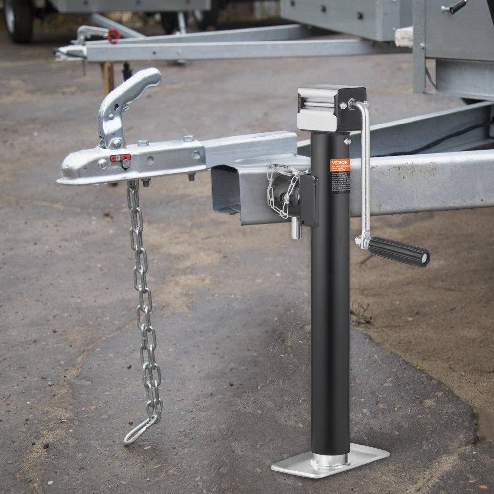 VEVOR Gato para Remolque Soporte para Gato para Remolque de Soldadura Carga 2268kg con Manivela para Levantar Remolques de Autocaravanas, Remolques de Caballos, Remolques Utilitarios, Remolque de Yate