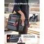 VEVOR Bolsa de Herramientas 34 Bolsillos Poliéster 1680D Bolsa Organizadora Portátil con Asa, Base de Plástico, Cremallera Grande y Correa de Hombro Ajustable para Contratistas Electricistas Mecánicos