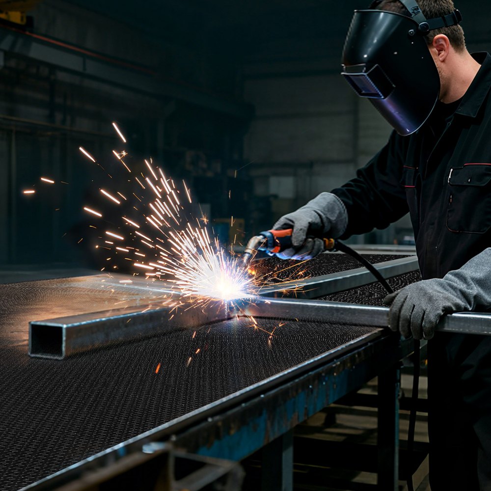 VEVOR Manta de Soldadura, 1,524 x 45,7 m, Fibra de Vidrio Recubierta de Silicona, Resistente al Calor hasta 982 °C, Aislante Ignífugo, Color Negro, para Profesionales y Aficionados al Bricolaje