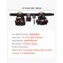 VEVOR Cinturón Portaherramientas, 18 Bolsillos, para Trabajadores de la Construcción, Electricistas, y Carpinteros, Organizador de Delantal, Ajustable de 800 a 1310 mm, 1420 x 360 x 115 mm, Negro