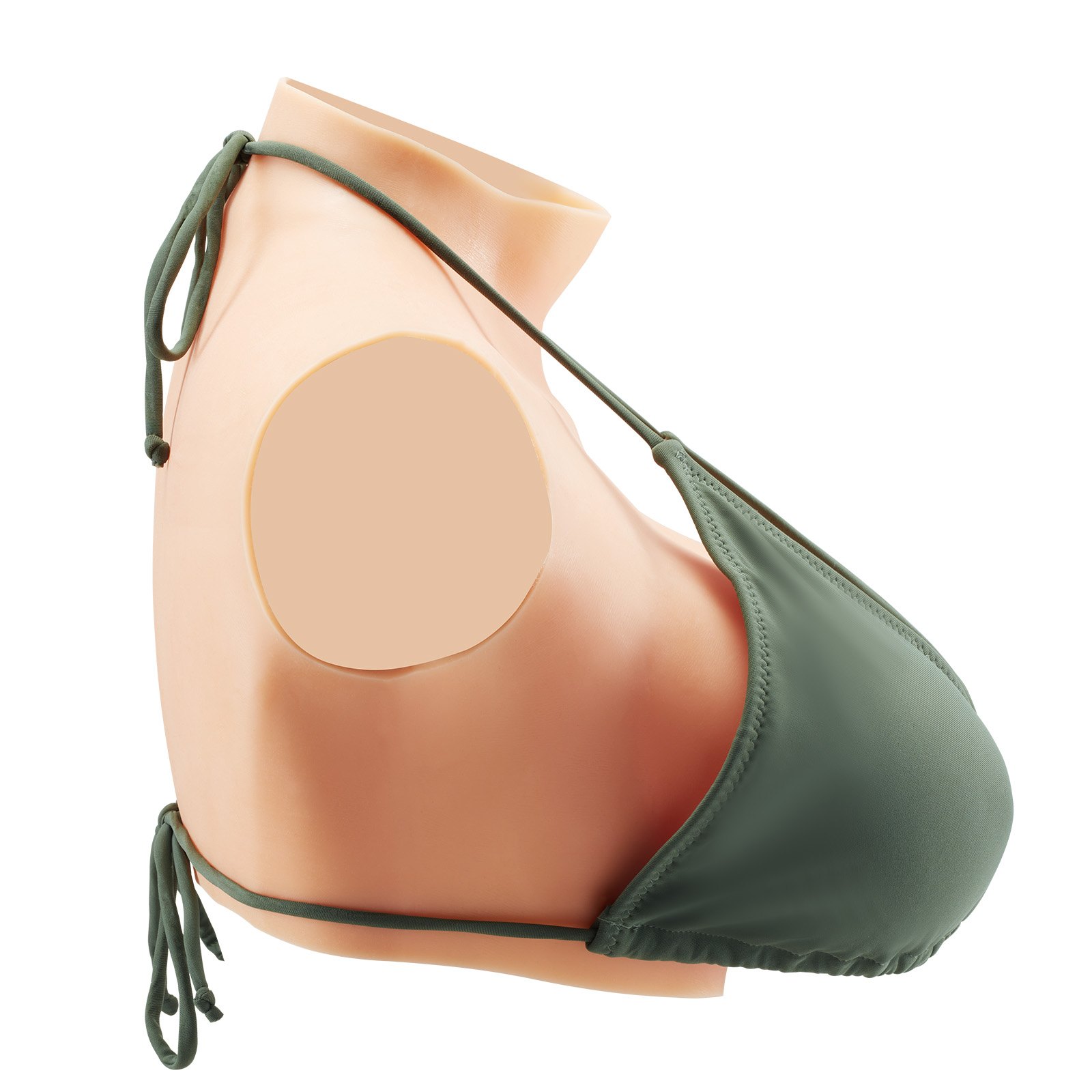 VEVOR Pechos Falsos de Silicona Copa E Cuello Alto Coraza de Silicona Formas de Pecho Relleno de Silicona Líquida Pechos Artificiales para Cosplay de Transexuales, Drag Queens, Color Marfil