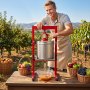 VEVOR Hydraulic Fruit Wine Press, 7.93Gal/30L, Stainless Steel Heavy Duty Manual Juice Maker, Cider Apple Grape Vegetable Crusher, Cheese/Tincture/Herbal Press, with 2 Filter Bags, for Kitchen Home