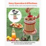 VEVOR Prensa Manual para Vino de Frutas Cesta de Madera 18 L 640 x 370 x 705 mm