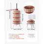 VEVOR Prensa de Frutas y Vino Capacidad de 30 L, Exprimidor Manual Cesta de Madera Maciza de Haya, Prensa de Vino con 2 Bolsas de Filtro, Placa de Prensado, para Hacer Zumo de Sidra, Manzana, Uva