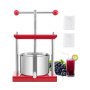 VEVOR Prensa Manual para Vino de Frutas 3 L Acero Inoxidable 260 x 205 x 560 mm