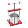 VEVOR Prensa de Vino de Frutas 6 L, 2 Barriles de Acero Inoxidable, para Sidra, Manzana, Uva, Tintura, Aceite de Oliva, con Mango en T para Cocina al Aire Libre y Hogar, 300 x 242 x 675 mm, Rojo