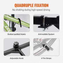 VEVOR Portabicicletas para 2 Bicicletas Portaequipajes con Enganche Capacidad de Carga Máxima de 36 kg Compatible con Receptores de 30/51 mm para Coches SUV Autocaravana Camión Viajes Desplazamientos, Interfaz rectangular