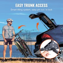 VEVOR Portabicicletas para 2 Bicicletas Portaequipajes con Enganche Capacidad de Carga Máxima de 36 kg Compatible con Receptores de 30/51 mm para Coches SUV Autocaravana Camión Viajes Desplazamientos, Interfaz rectangular