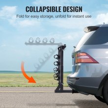 VEVOR Portabicicletas para 4 Bicicletas Portabicicletas con Enganche Capacidad de Carga Máxima de 68 kg Compatible con Receptores de 51 mm Soporte de Enganche para Automóviles SUV Autocaravana Camión, Interfaz rectangular