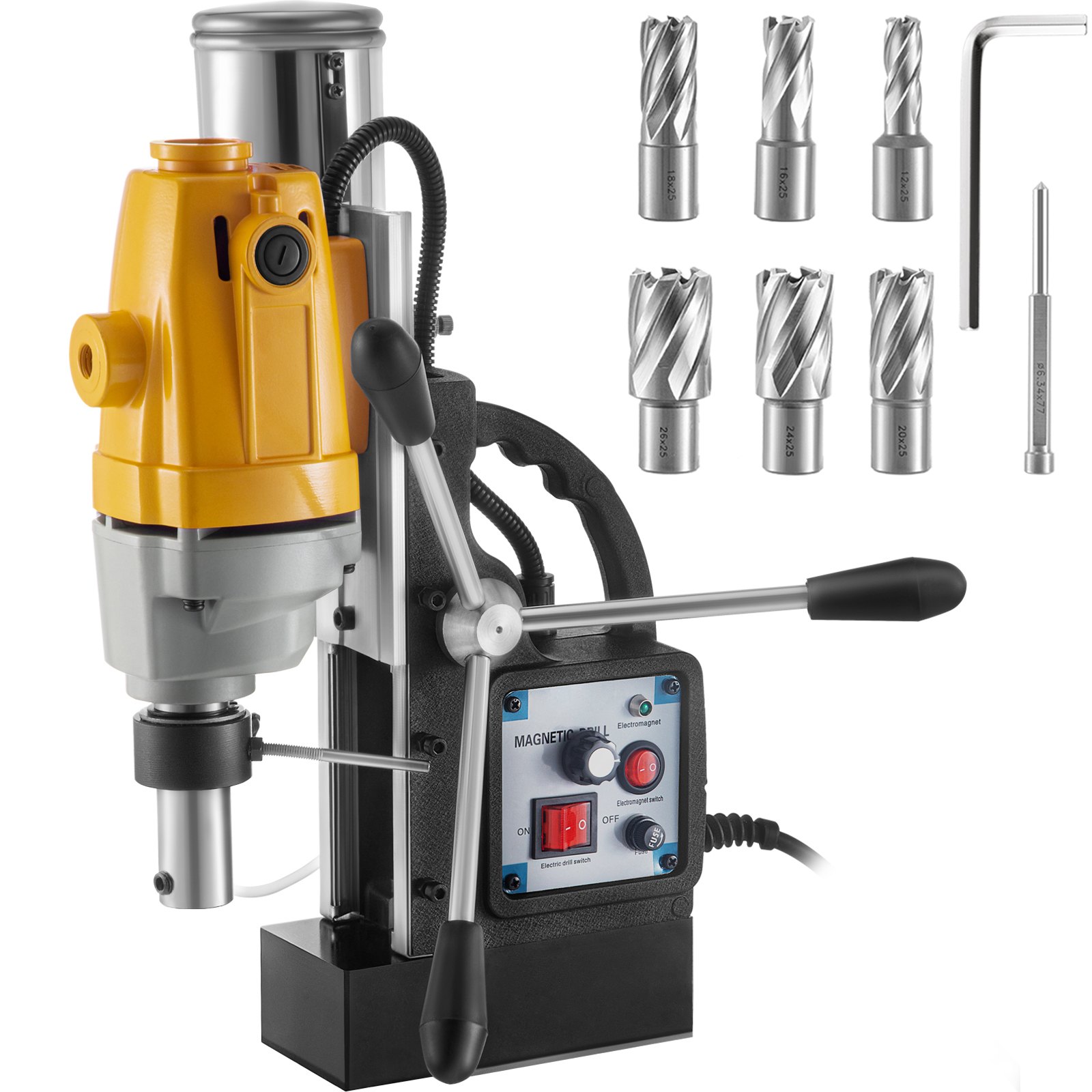 Vevor Taladro Magnético Máquina Perforadora De Diamante 12000n Con 6pcs Brocas