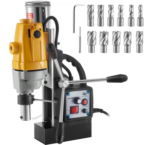 Vevor Perforadora De Hormigón Diamante 12000n Taladro Magnético Con 11pcs Brocas