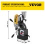 Vevor Perforadora De Hormigón Diamante 12000n Taladro Magnético Con 11pcs Brocas