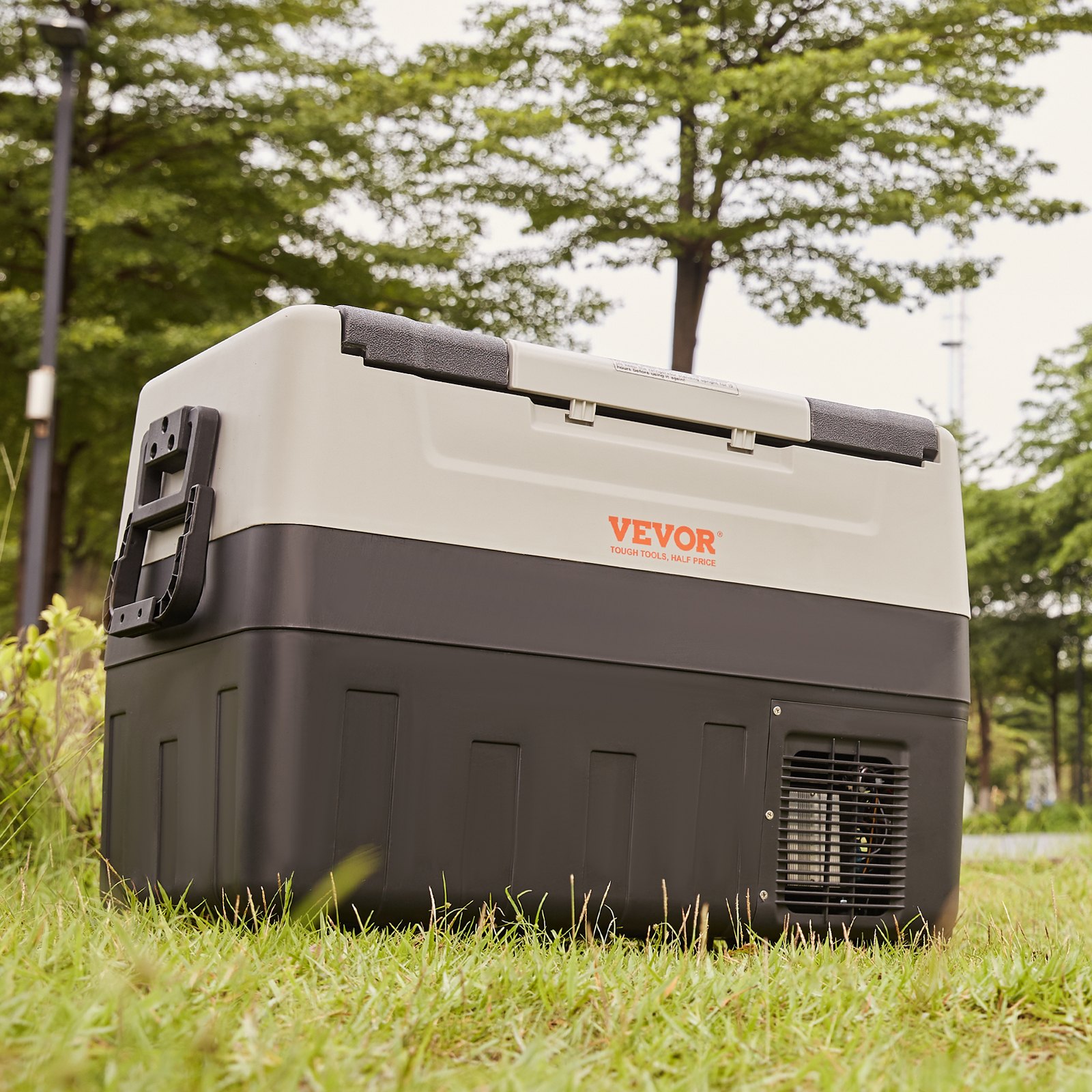 VEVOR Nevera Eléctrica Portátil de 55 L Nevera Portátil para Coche 12/24 V CC 100-240 V CA Nevera de Una Zona para Coche 0,6 kW.h -20 °C a 10 °C Congelador Ajustable para Camión Barco Camping