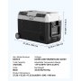 VEVOR Car Refrigerator, DC 12/24V AC100-240V Compressor Electric Cooler, -20°C to 20°C Truck Refrigerator with APP Control, Wheels & Dual Zone, 35L Cars Cooler for RVs, Boats, Camping, Fishing