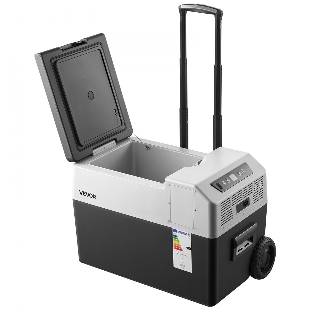 VEVOR Nevera Portátil para Coche 30 L con Compresor, Refrigerador para Coche Temperatura Ajustable de -22 a 10 °C, 12/24 V CC y 100-240 V CA, con Ruedas y Asa Retráctil, para Autocaravanas, Camping