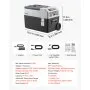 VEVOR Nevera Portátil para Coche 30 L con Compresor, Refrigerador para Coche Temperatura Ajustable de -22 a 10 °C, 12/24 V CC y 100-240 V CA, con Ruedas y Asa Retráctil, para Autocaravanas, Camping