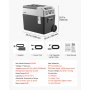VEVOR Nevera Portátil para Coche 40 L con Compresor, Refrigerador para Coche Temperatura Ajustable de -22 a 10 °C, 12/24 V CC y 100-240 V CA, con Ruedas y Asa Retráctil, para Autocaravanas, Camping