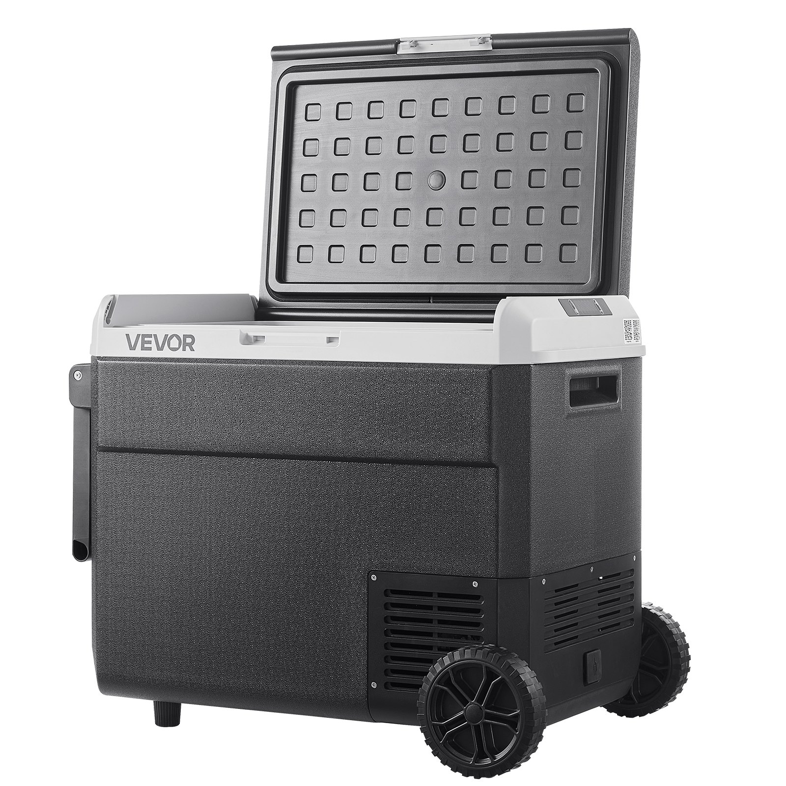 VEVOR Nevera Portátil para Coche 60 L con Compresor, Refrigerador para Coche Temperatura Ajustable de -20 a 20 °C, 12/24 V CC y 100-240 V CA, con Ruedas y Asa, para Autocaravanas, Camping, Viajes