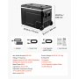 VEVOR Nevera Portátil para Coche 78 L con Compresor, Refrigerador para Coche Temperatura Ajustable de -20 a 20 °C, 12/24 V CC y 100-240 V CA, con Ruedas y Asa, para Autocaravanas, Camping, Viajes