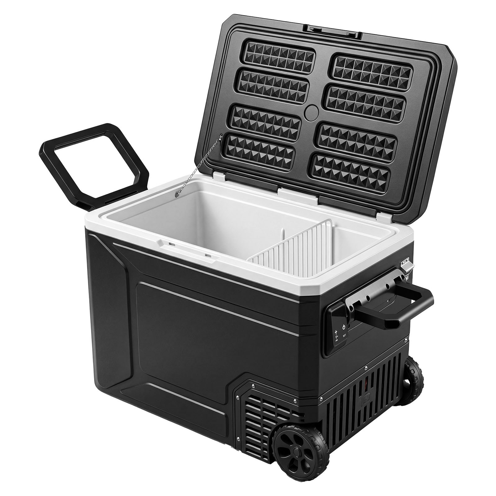 VEVOR Nevera Portátil para Coche 78 L con Compresor, Refrigerador para Coche Temperatura Ajustable de -20 a 20 °C, 12/24 V CC y 100-240 V CA, con Ruedas y Asa, para Autocaravanas, Camping, Viajes