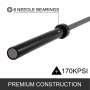 VEVOR 2M Barra Olímpica Gris Levantamiento de Pesas Ideal 15 KG para Dar Forma a Los Músculos Fortalecer Las Sentadillas y las Estocadas Apto