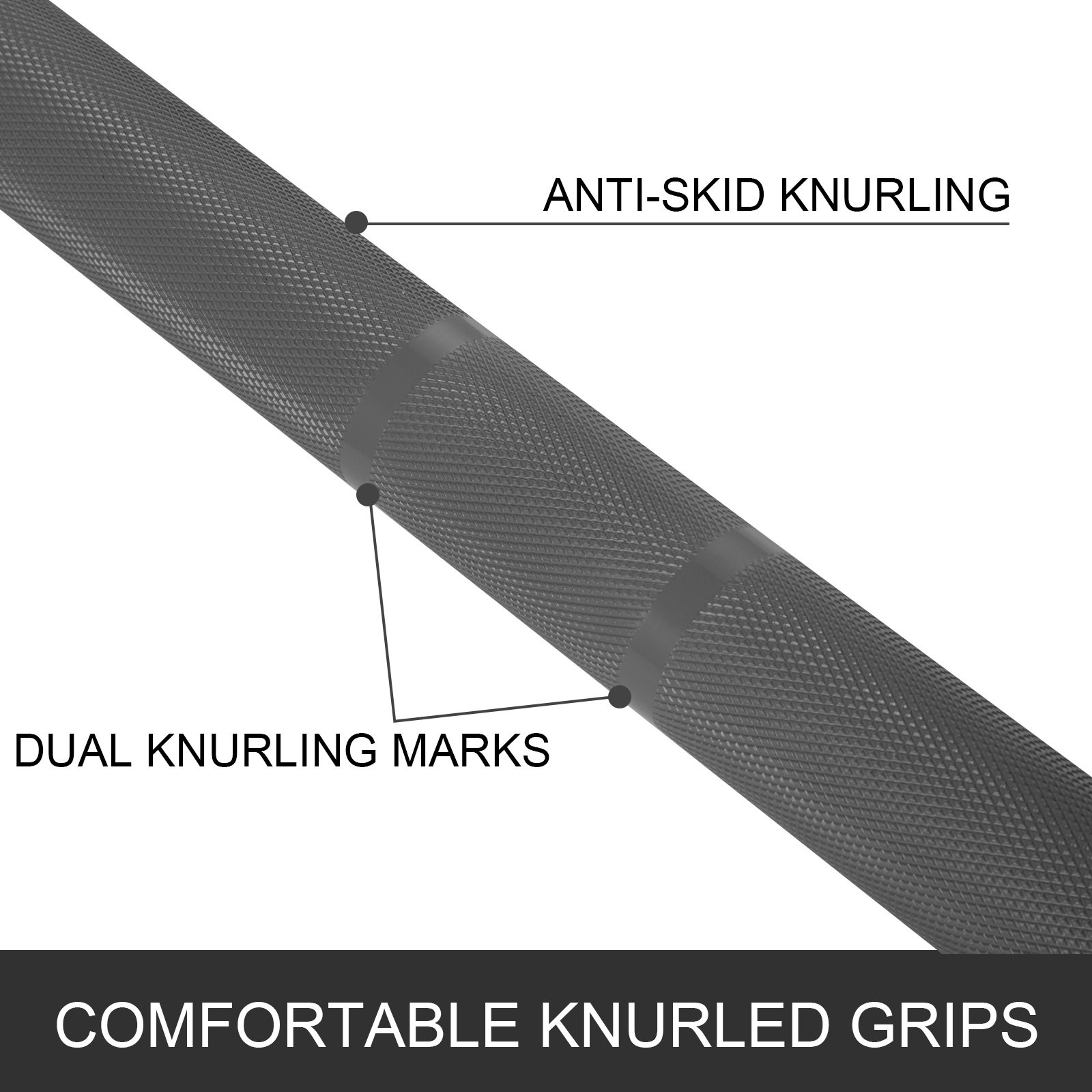 Frantools 2M Barra Olímpica Gris Levantamiento de Pesas Ideal 15 KG para Dar Forma a Los Músculos Fortalecer Las Sentadillas y las Estocadas Apto