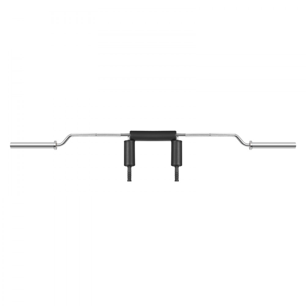VEVOR Barra de Mancuernas Longitud 218cm Barra de Levantamiento de Pesas Carga 315kg con 2 Asas Acolchado de Espuma en los Hombros para Entrenamiento de Sentadillas Flexión de Piernas Fitness Gimnasio