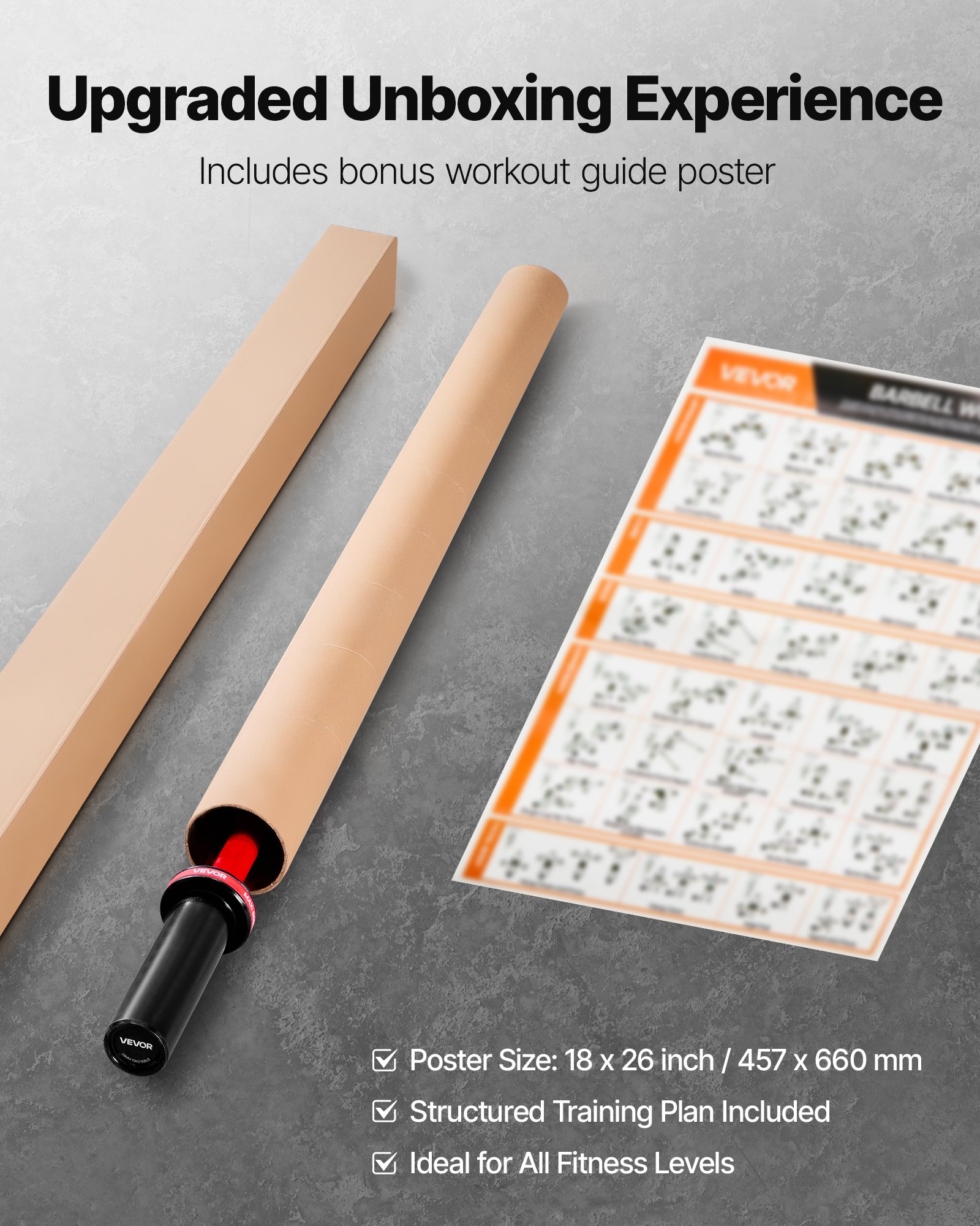 VEVOR Barra de Mancuernas de 120 cm con Mango Acanalado para Entrenamiento de Fuerza, Levantamiento de Pesas, Sentadillas, Peso Muerto, para Discos de Pesas de 50 mm, con Carga Máxima de 227 kg