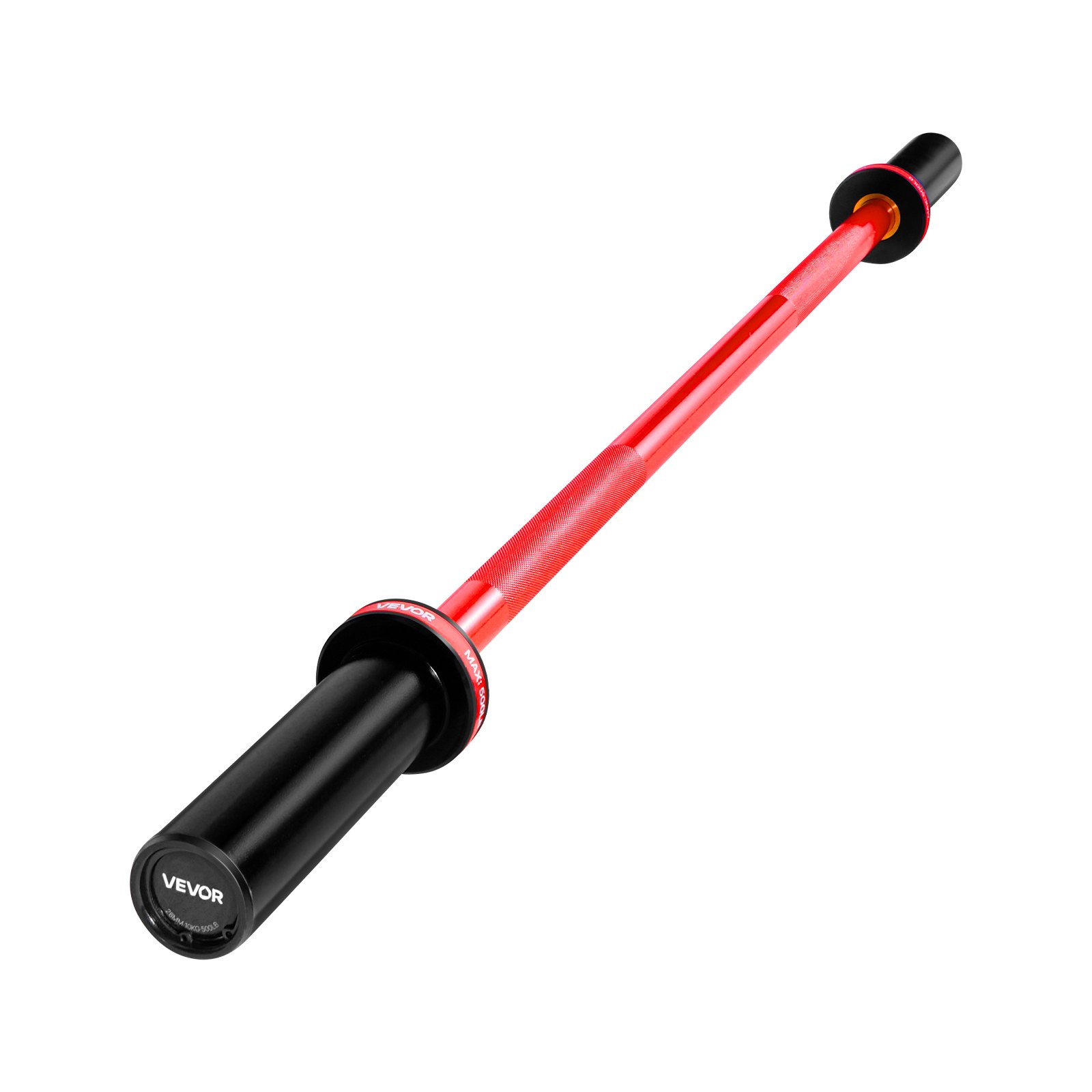 VEVOR Barra de Mancuernas de 120 cm con Mango Acanalado para Entrenamiento de Fuerza, Levantamiento de Pesas, Sentadillas, Peso Muerto, para Discos de Pesas de 50 mm, con Carga Máxima de 227 kg