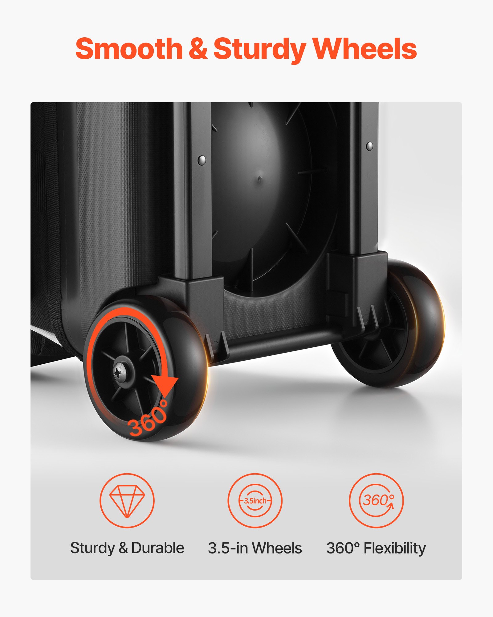 VEVOR Bolsa para 2 Bolas con Ruedas Dobles, Compartimento Separado para Zapatos hasta Talla 16 de EE. UU. y Bolsillo Extragrande para Accesorios. Asa Retráctil hasta 105 cm, 570 x 270 x 400 mm