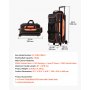 VEVOR Bolsa de Transporte para 3 Bolas de Bolos con Ruedas, con Compartimento Separado para Zapatos hasta Talla 16 de EE. UU. y Bolsillo para Accesorios, Asa Retráctil hasta 101,6 cm, Negro y Orange