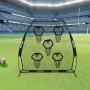 VEVOR 2133.6 x 2133.6mm Football Trainer Throwing Net, Training Throwing Target Practice Net with 5 Target Pockets, Knotless Net Includes Straps and Portable Carry Case, Improve QB Throwing Accuracy