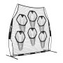 VEVOR 2438.4x2438.4mm Football Trainer Throwing Net, Training Throwing Target Practice Net with 6 Target Pockets, Knotless Net Includes Straps and Portable Carry Case, Improve QB Throwing Accuracy