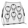 VEVOR 2438.4x2438.4mm Football Trainer Throwing Net, Training Throwing Target Practice Net with 6 Target Pockets, Knotless Net Includes Straps and Portable Carry Case, Improve QB Throwing Accuracy