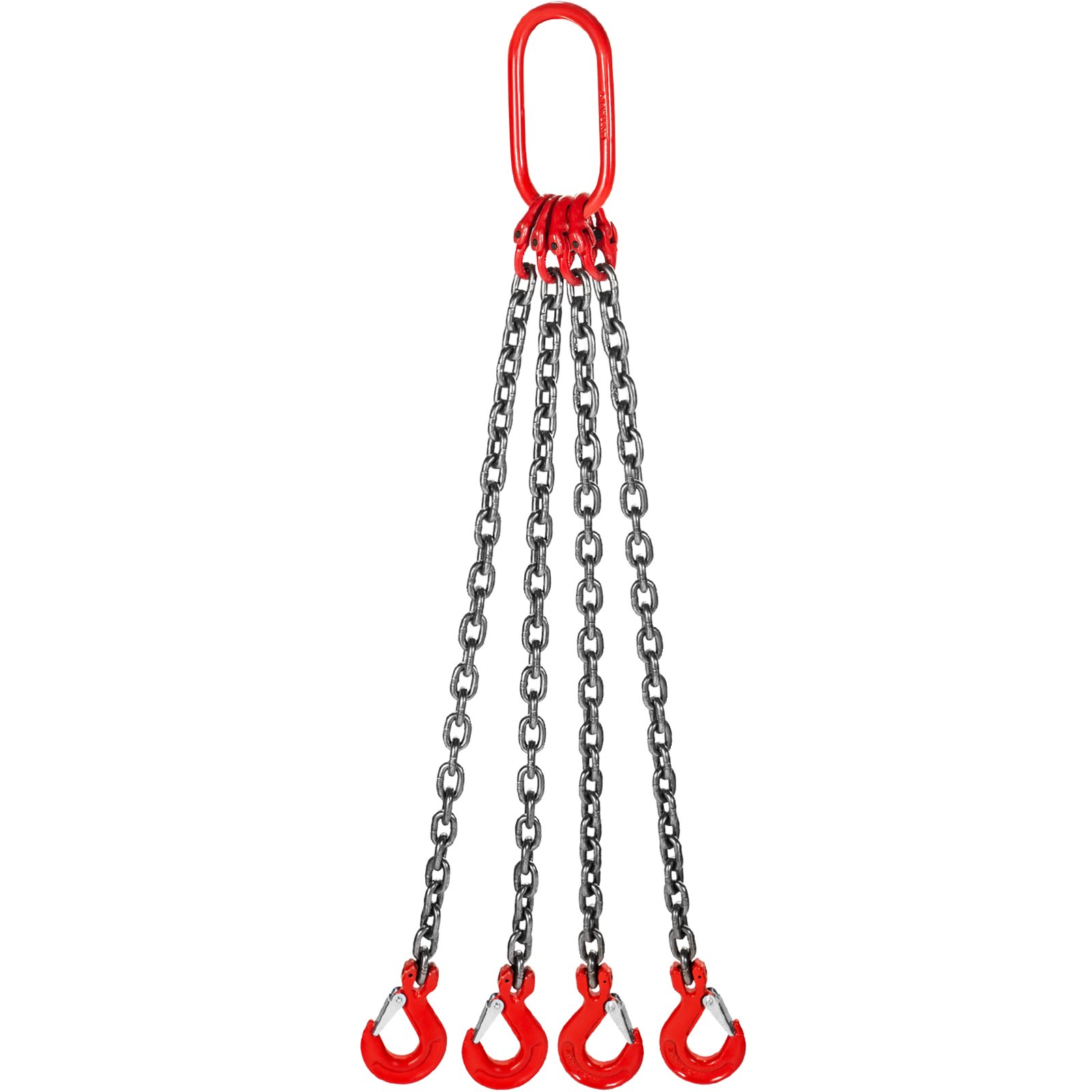 VEVOR Cadenas de Elevación de 4 Patas, G80, Acero de Aleación 1 m Eslinga de Cadena, Diámetro Cadena 8 mm Capacidad de Carga 4 t Eslinga de Carretilla Elevadora para Minería, Puertos y Construcción