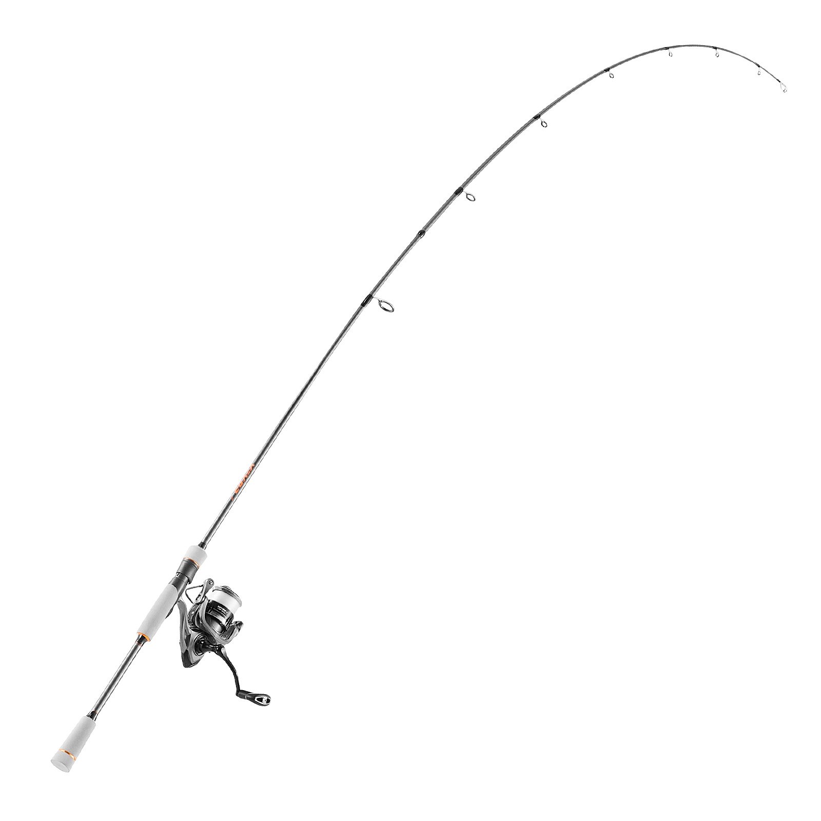 VEVOR Juego de Caña y Carrete Giratorio de Pesca, Caña de 2 uds de 2 m de Fibra de Vidrio y Fibra de Carbono, 7+1 Rodamientos de Bolas, para Agua Salada y Dulce, Resistencia de la Varilla Media