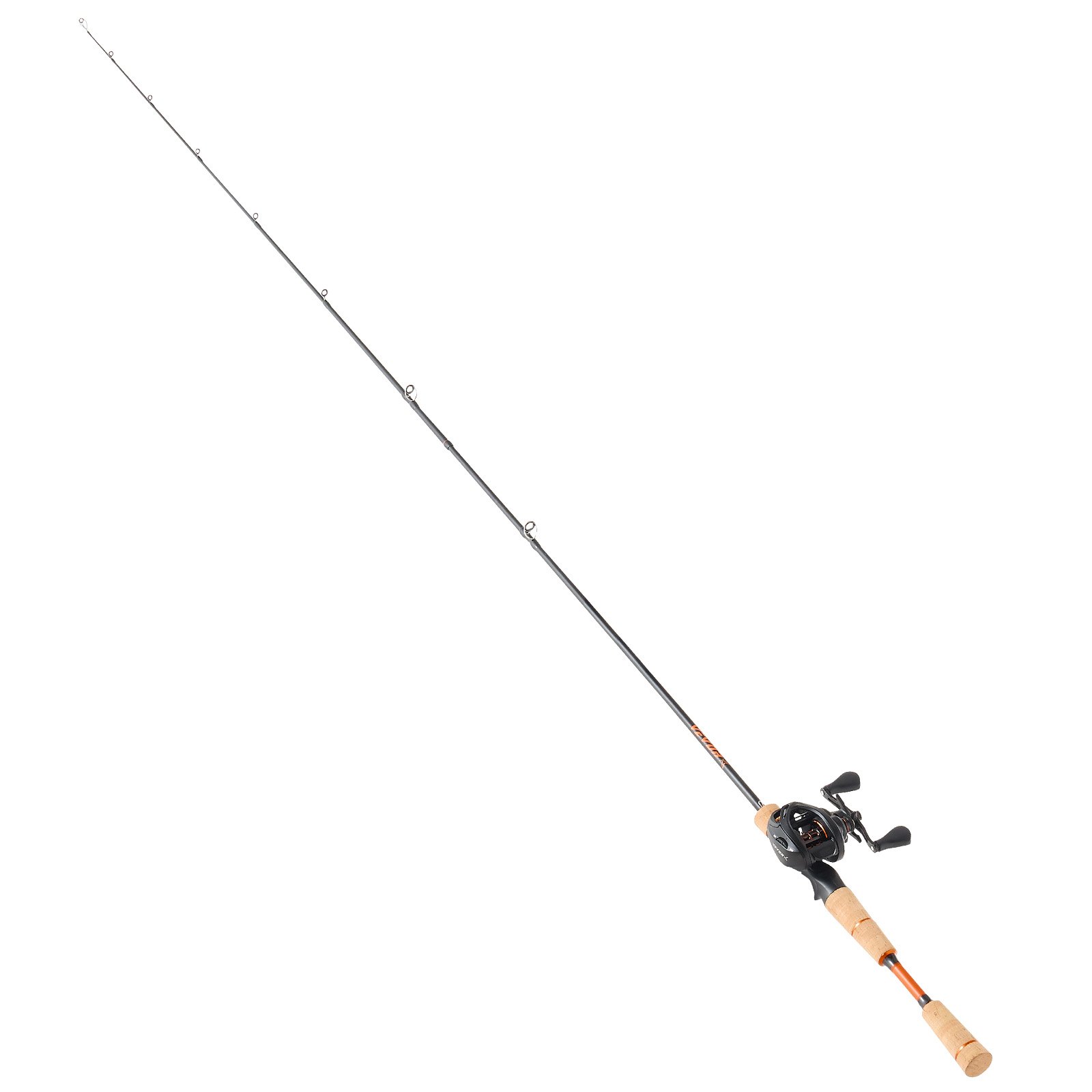 VEVOR Juego de Caña y Carrete de Pesca, Caña de Fibra de Carbono 2 m para Lubina, con 6+1 Rodamientos de Bolas y Relación de Transmisión de 7.0:1 y Mango de Corcho, para Diestros, 200 x 13 x 10 cm