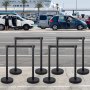 VEVOR 8 x Iron and Steel Barrier Posts, Plastic Posts with Adapters, Bollard Chain Barrier Chain, Black Barrier for Theaters, Hotels, Crowd Control Systems, 90 cm Total Height