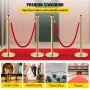 VEVOR 4 Juegos Poste Separador de Cinta Extensible con 2 Cuerdas, Barreras de Seguridad de Acero Inoxidable 96cm Longitud de Cuerda 1.5m Dorado